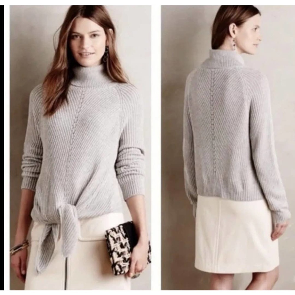 Anthropologie Gray Turtleneck Sweater